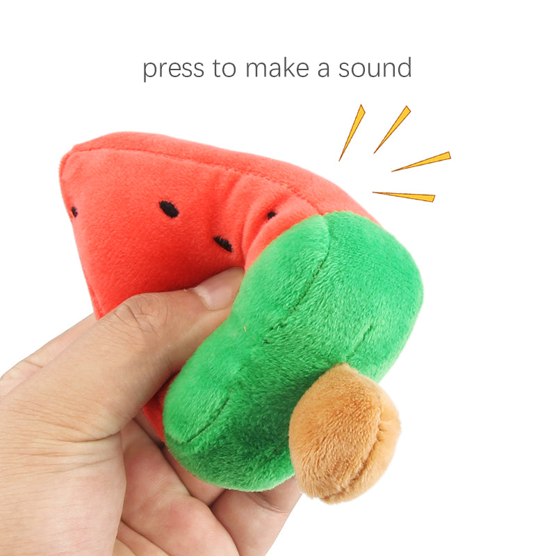 KFX-2160573 Bite-Resistant Plush Toy Ball for Dogs in Red Watermelon Popsicle Design - 14.5cm
