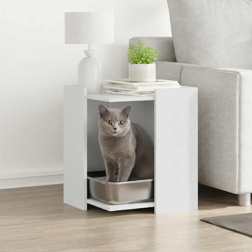 KFX-2161213 Wooden Cat Litter Box with Concealed Design, Durable Engineered Wood, Various Colors, 42x42x51 cm