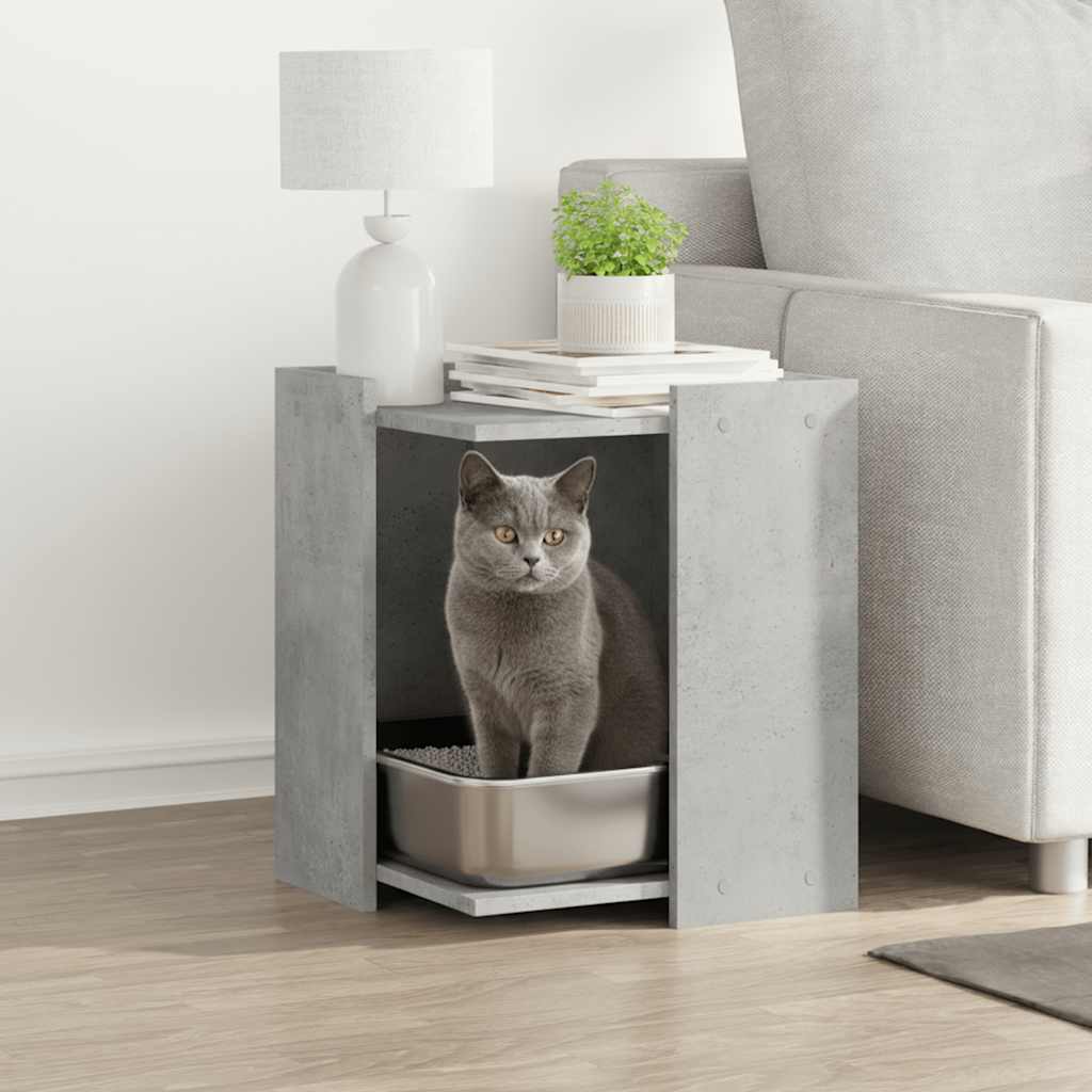 KFX-2161213 Wooden Cat Litter Box with Concealed Design, Durable Engineered Wood, Various Colors, 42x42x51 cm