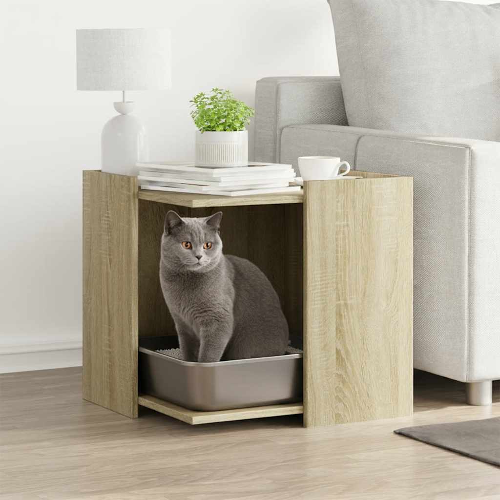 KFX-2161213 Wooden Cat Litter Box with Concealed Design, Durable Engineered Wood, Various Colors, 42x42x51 cm