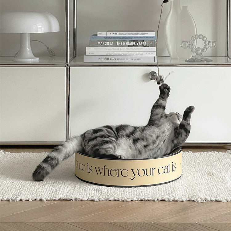 KFX-2163901 Stylish Round Corrugated Paper Cat Scratching Board Set - Wear-Resistant Design