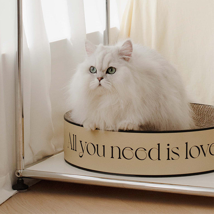 KFX-2163901 Stylish Round Corrugated Paper Cat Scratching Board Set - Wear-Resistant Design