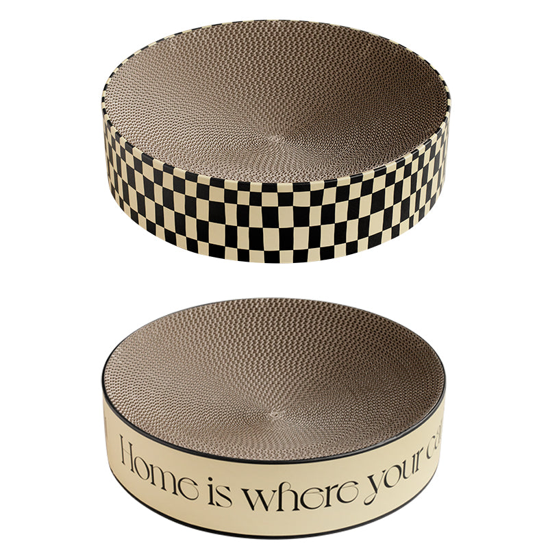KFX-2163901 Stylish Round Corrugated Paper Cat Scratching Board Set - Wear-Resistant Design