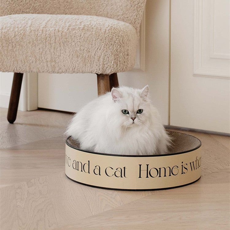 KFX-2163901 Stylish Round Corrugated Paper Cat Scratching Board Set - Wear-Resistant Design