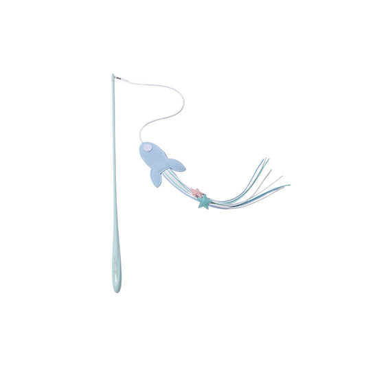 KFX-2165181 Cat Teaser Toy with Feathers and Long Bite-Resistant Pole for Engaging Playtime
