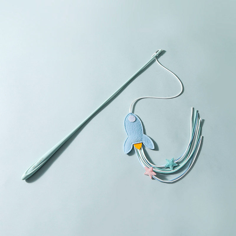 KFX-2165181 Cat Teaser Toy with Feathers and Long Bite-Resistant Pole for Engaging Playtime