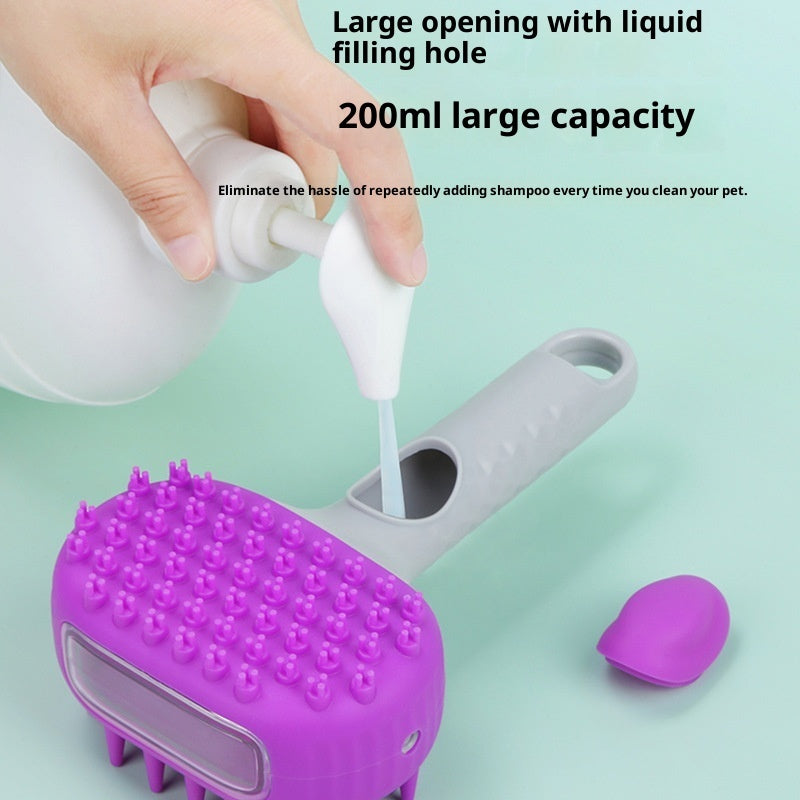 KFX-2165565 Silicone Pet Shower Brush for Dog Bathing and Massage, Available in Purple and Blue