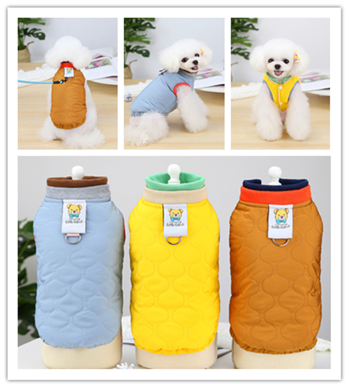 KFX-2166077 Puppy Velvet Vest for Autumn and Winter - Stylish Two-Legged Pet Clothing