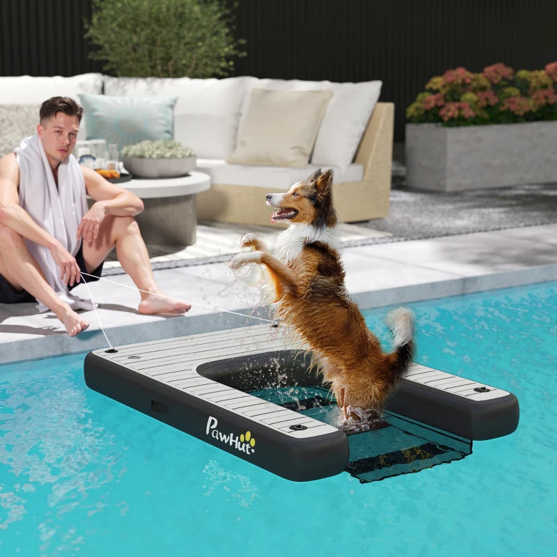 KFX-2169149 Inflatable Dog Boat Ramp with Non-Slip Platform for Easy Water Access, Supports Up to 286 lbs