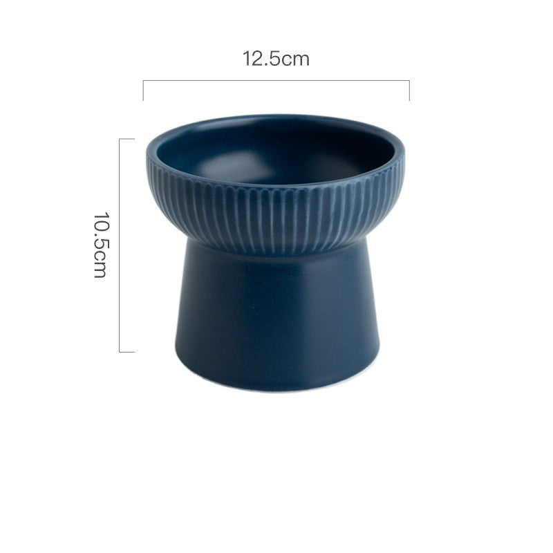 KFX-2169661 High Foot Ceramic Cat Bowl - 300ml Capacity for Food and Water