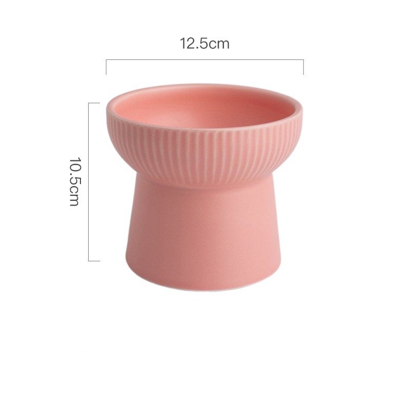 KFX-2169661 High Foot Ceramic Cat Bowl - 300ml Capacity for Food and Water