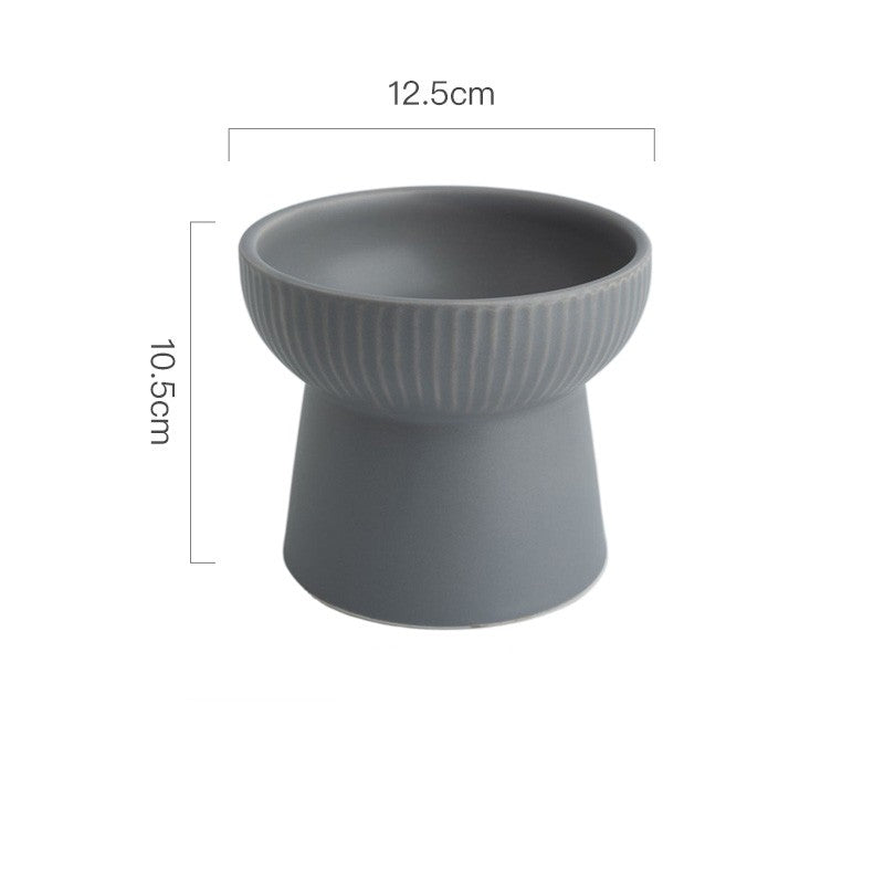 KFX-2169661 High Foot Ceramic Cat Bowl - 300ml Capacity for Food and Water
