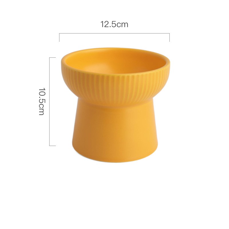 KFX-2169661 High Foot Ceramic Cat Bowl - 300ml Capacity for Food and Water