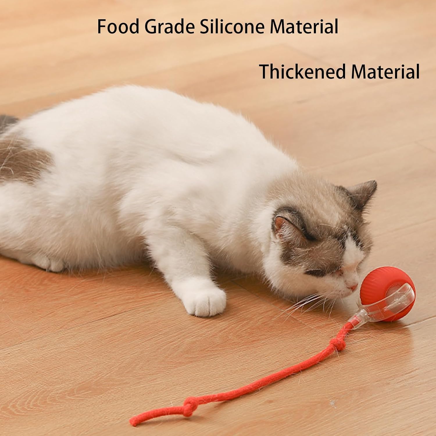 KFX-2170941 Automatic Rolling Pet Ball with Rope for Dogs and Cats - Interactive 360° Toy, 6.5cm