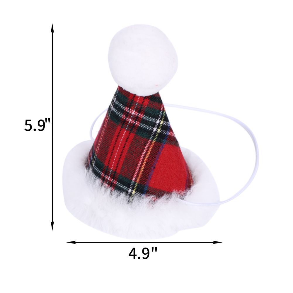 KFX-2171069 Christmas Triangle Pet Bib with Santa Deer Print - Durable Fabric Dog Scarf for Holiday Wear