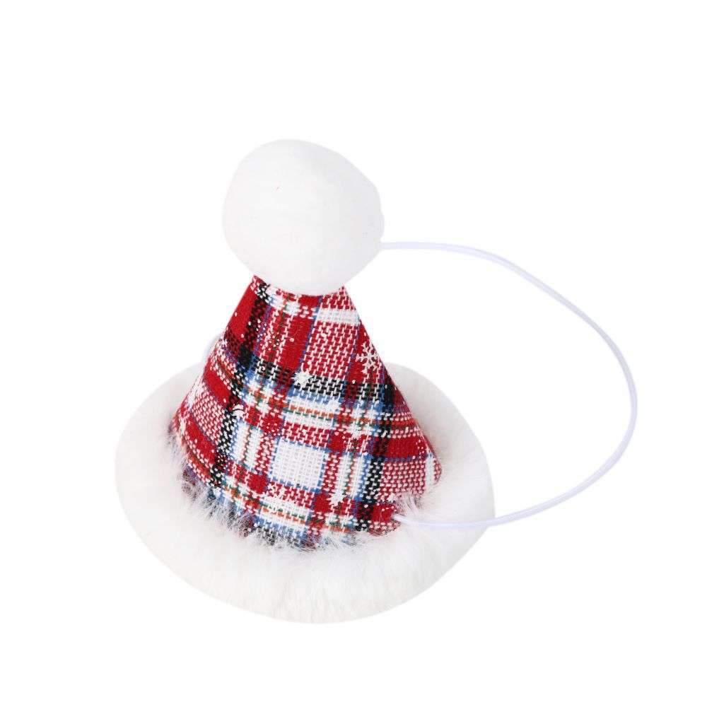 KFX-2171069 Christmas Triangle Pet Bib with Santa Deer Print - Durable Fabric Dog Scarf for Holiday Wear