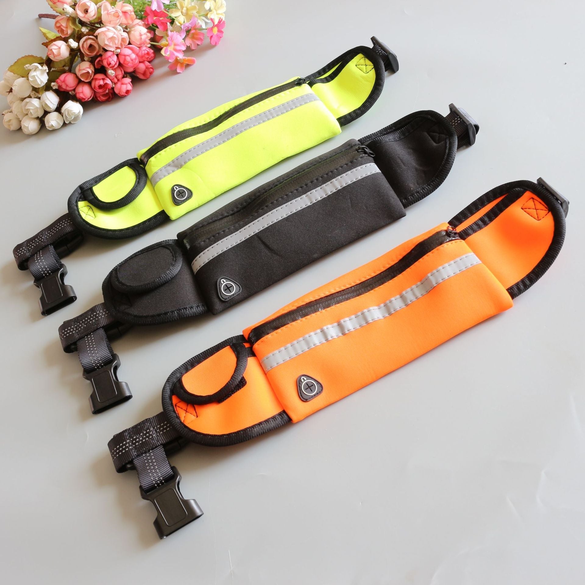 KFX-2173245 Adjustable Pet Traction Rope with Large Capacity Running Waist Bag Set