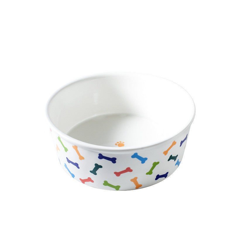 KFX-2173629 Ceramic Round Pet Bowl - Dishwasher and Microwave Safe, 10-10.9cm Diameter