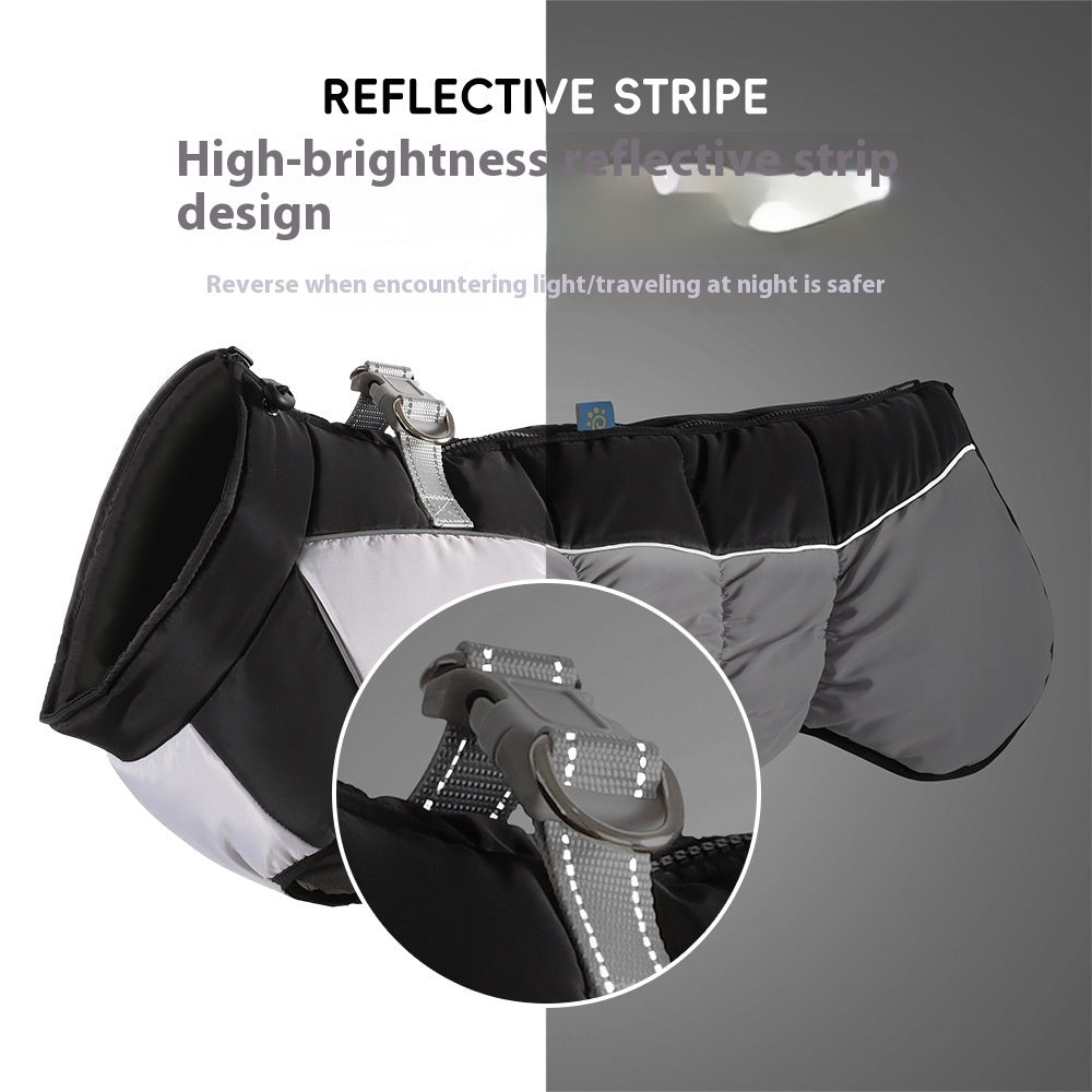 KFX-2174013 Reflective Waterproof Winter Clothes for Pets - Available in Black, Blue, Red, Rose Red, Sizes XL to 6XL