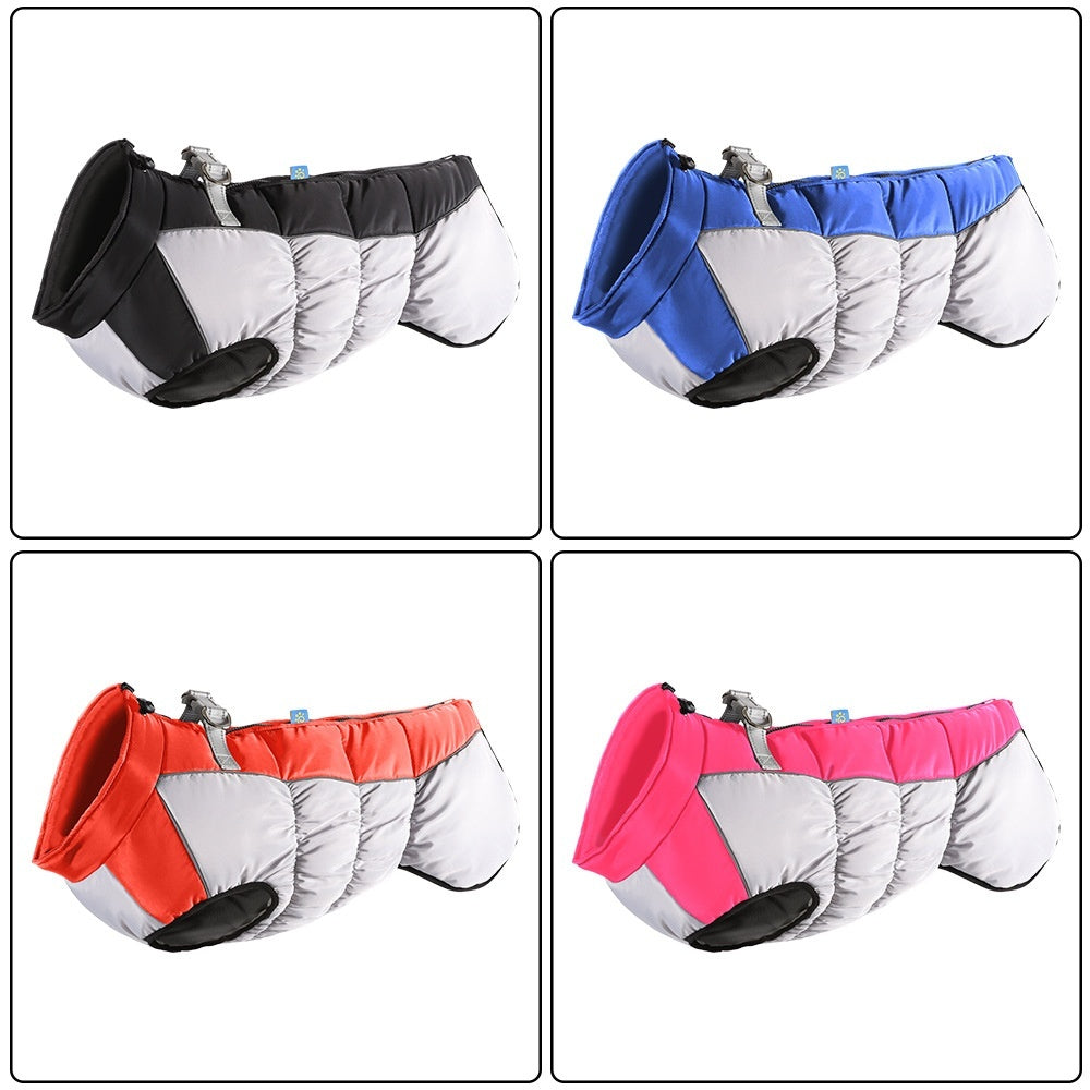 KFX-2174013 Reflective Waterproof Winter Clothes for Pets - Available in Black, Blue, Red, Rose Red, Sizes XL to 6XL