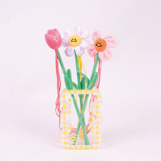 KFX-2174269 Cat Toy Bite Resistant Plush Catnip Wand - Colorful Flower Design