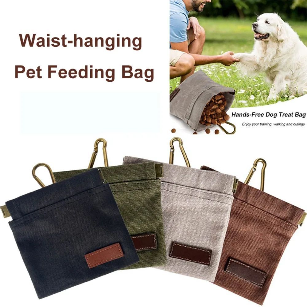 KFX-2175677 Portable Dog Training Snack Bag with Oil Resistance and Carabiner - Durable Food Dispenser Pouch for Pet Training