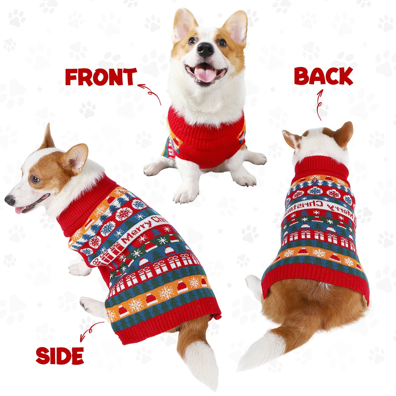 KFX-2177213 Cozy Red Acrylic Sweater for Pets - Sizes S to XXL
