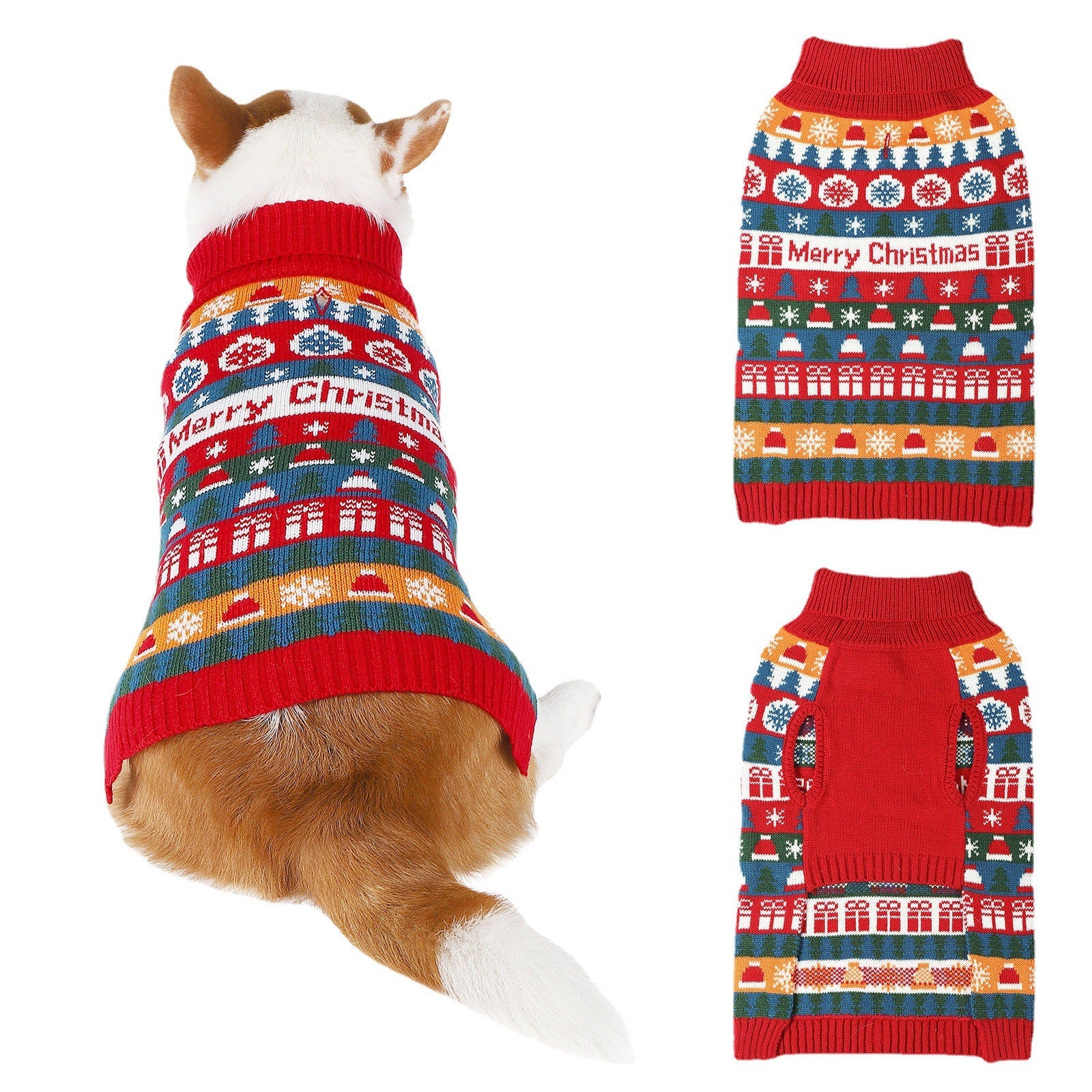 KFX-2177213 Cozy Red Acrylic Sweater for Pets - Sizes S to XXL