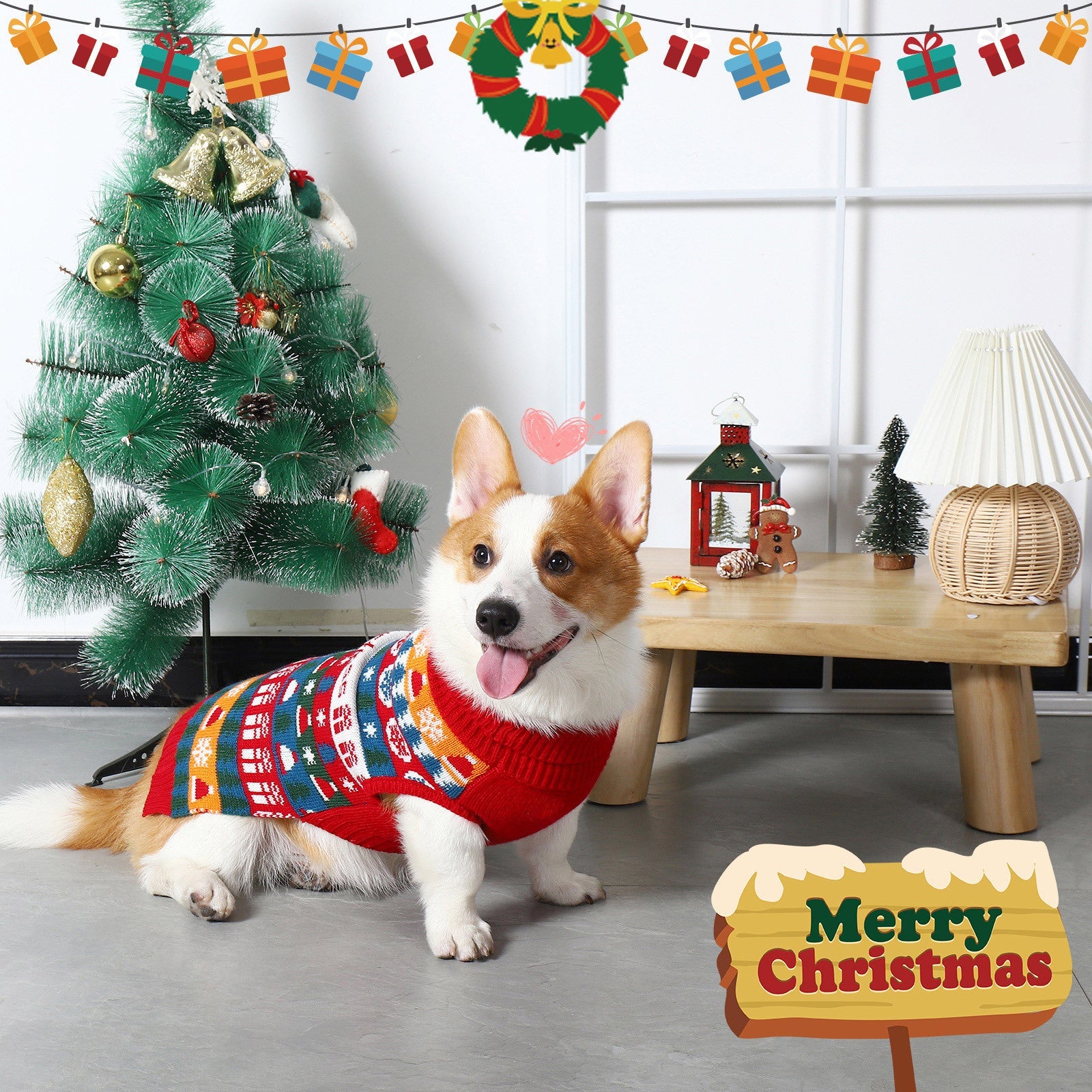 KFX-2177213 Cozy Red Acrylic Sweater for Pets - Sizes S to XXL