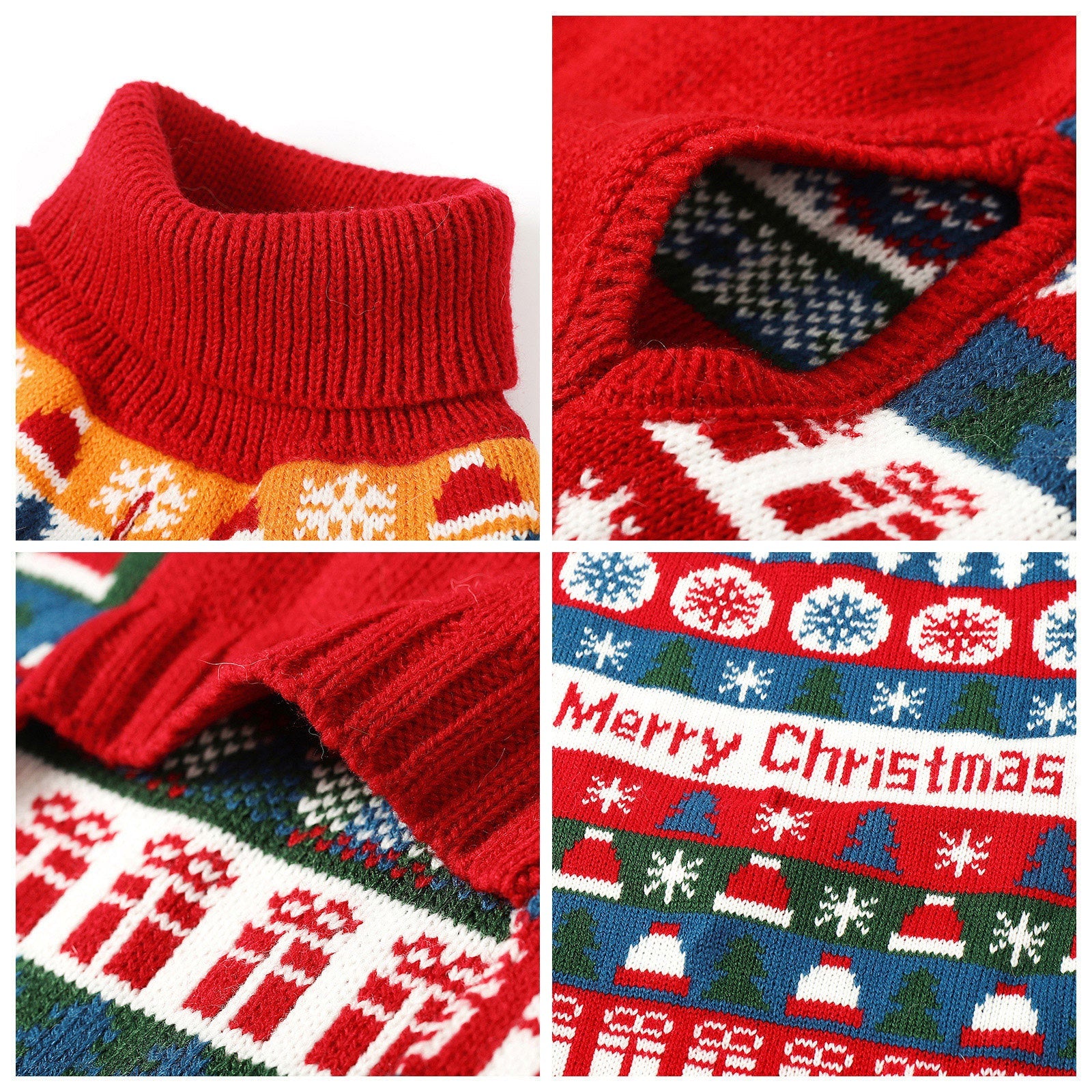 KFX-2177213 Cozy Red Acrylic Sweater for Pets - Sizes S to XXL