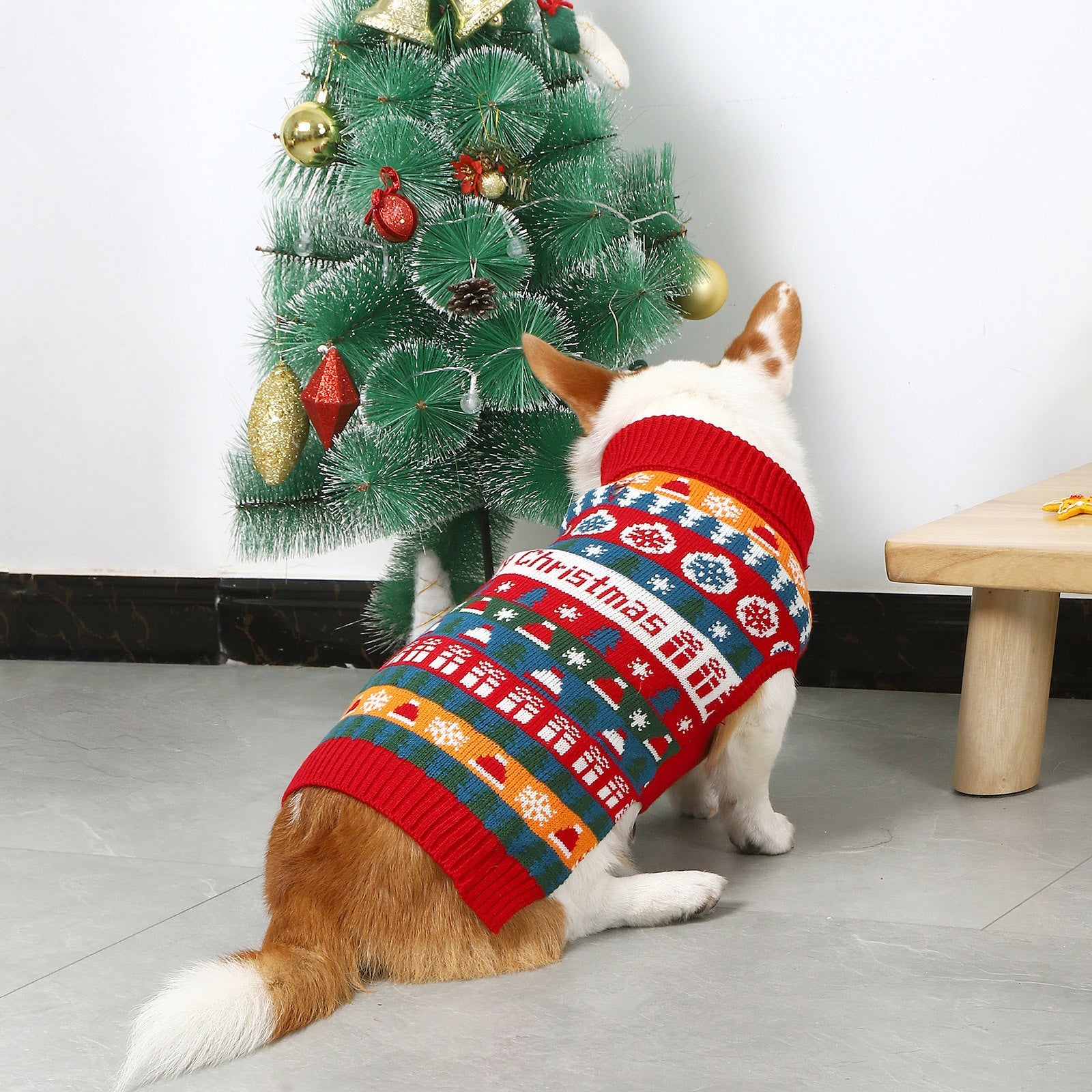 KFX-2177213 Cozy Red Acrylic Sweater for Pets - Sizes S to XXL