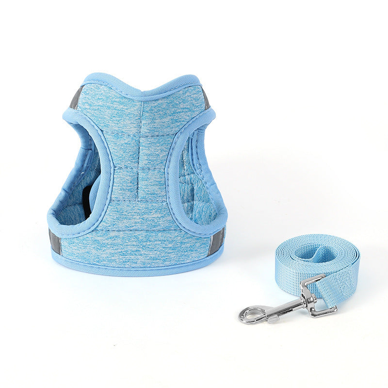KFX-2178493 Cotton Dog Walking Chain Rope with Harness - Available in Pink, Blue, and Black