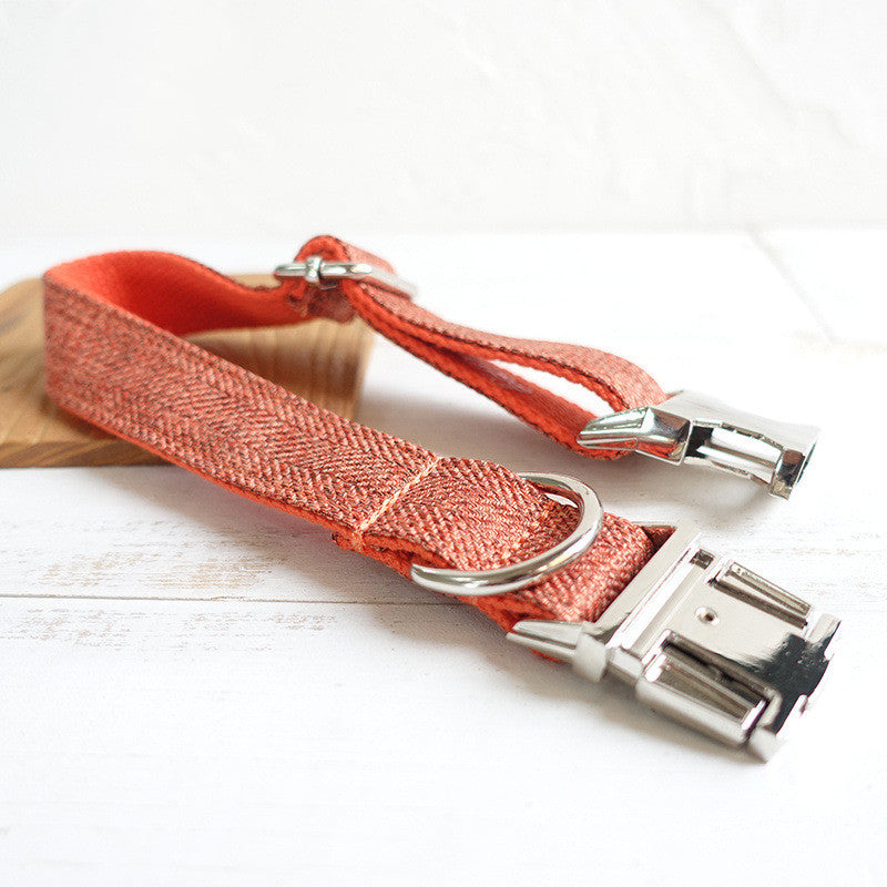 KFX-2179005 Large Orange Polyester Dog Collar - Multiple Sizes Available