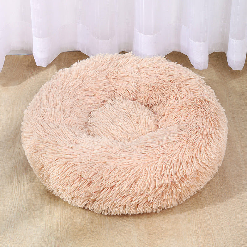 KFX-2179261 Cozy Plush Round Cat and Dog Bed Shelter with Anti-Slip Base