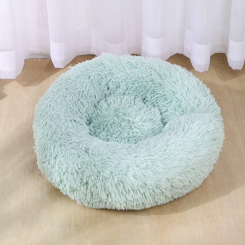 KFX-2179261 Cozy Plush Round Cat and Dog Bed Shelter with Anti-Slip Base