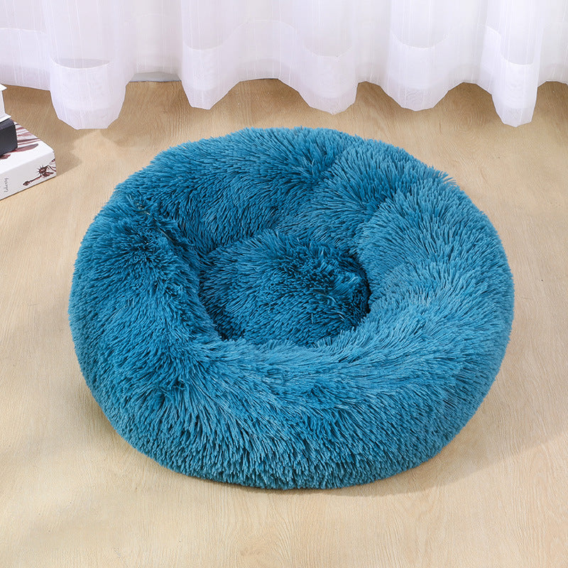 KFX-2179261 Cozy Plush Round Cat and Dog Bed Shelter with Anti-Slip Base