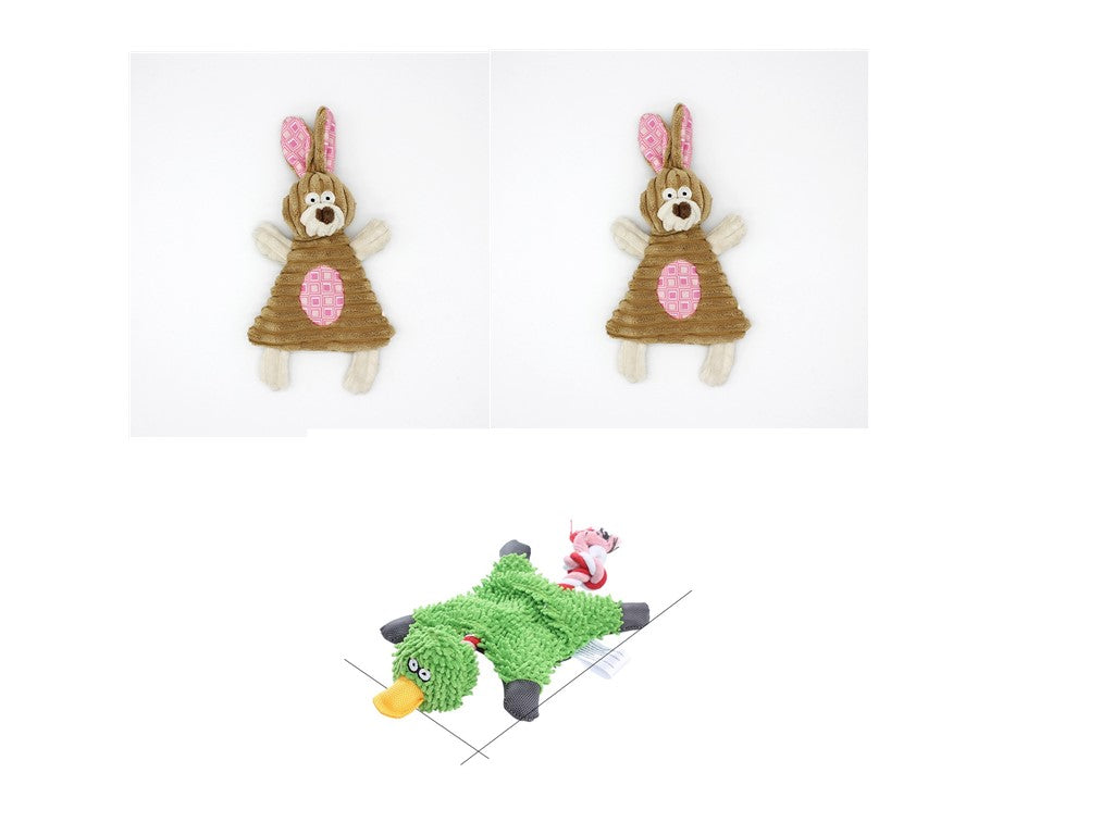 KFX-2180029 Donkey Shape Chew Toy for Dogs - Plush Corduroy Squeaky Molar Training Toy
