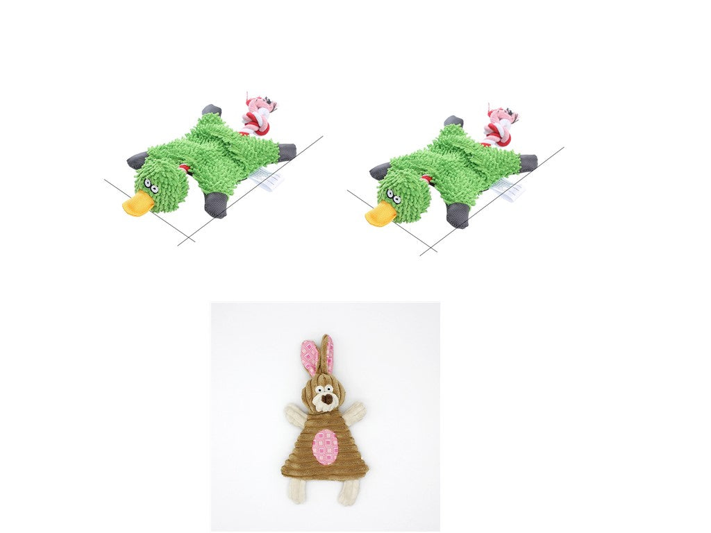 KFX-2180029 Donkey Shape Chew Toy for Dogs - Plush Corduroy Squeaky Molar Training Toy