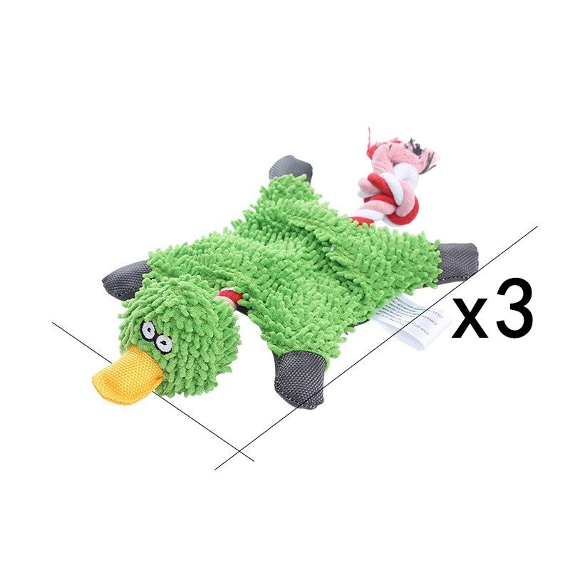 KFX-2180029 Donkey Shape Chew Toy for Dogs - Plush Corduroy Squeaky Molar Training Toy