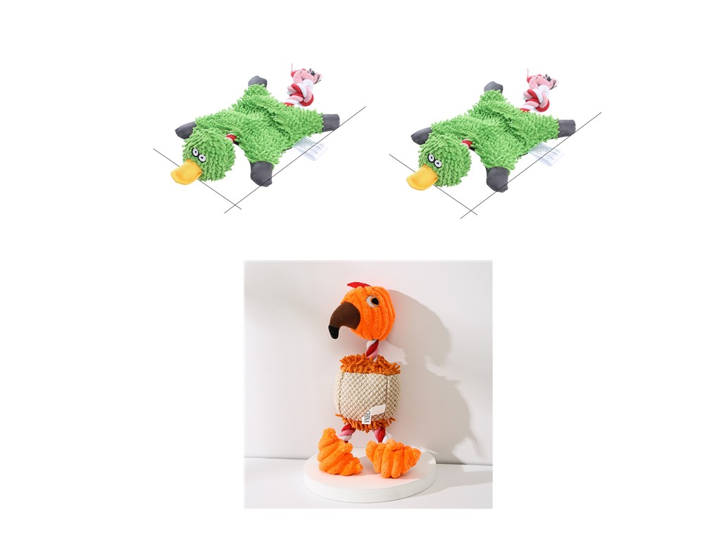 KFX-2180029 Donkey Shape Chew Toy for Dogs - Plush Corduroy Squeaky Molar Training Toy