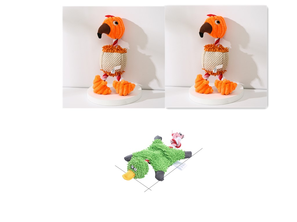 KFX-2180029 Donkey Shape Chew Toy for Dogs - Plush Corduroy Squeaky Molar Training Toy