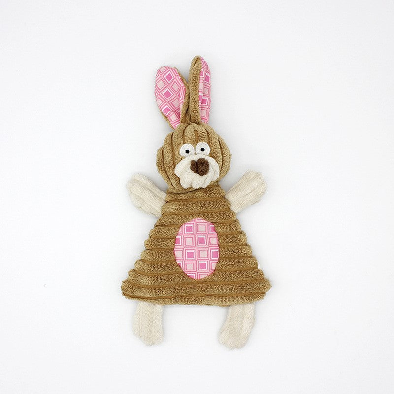 KFX-2180029 Donkey Shape Chew Toy for Dogs - Plush Corduroy Squeaky Molar Training Toy