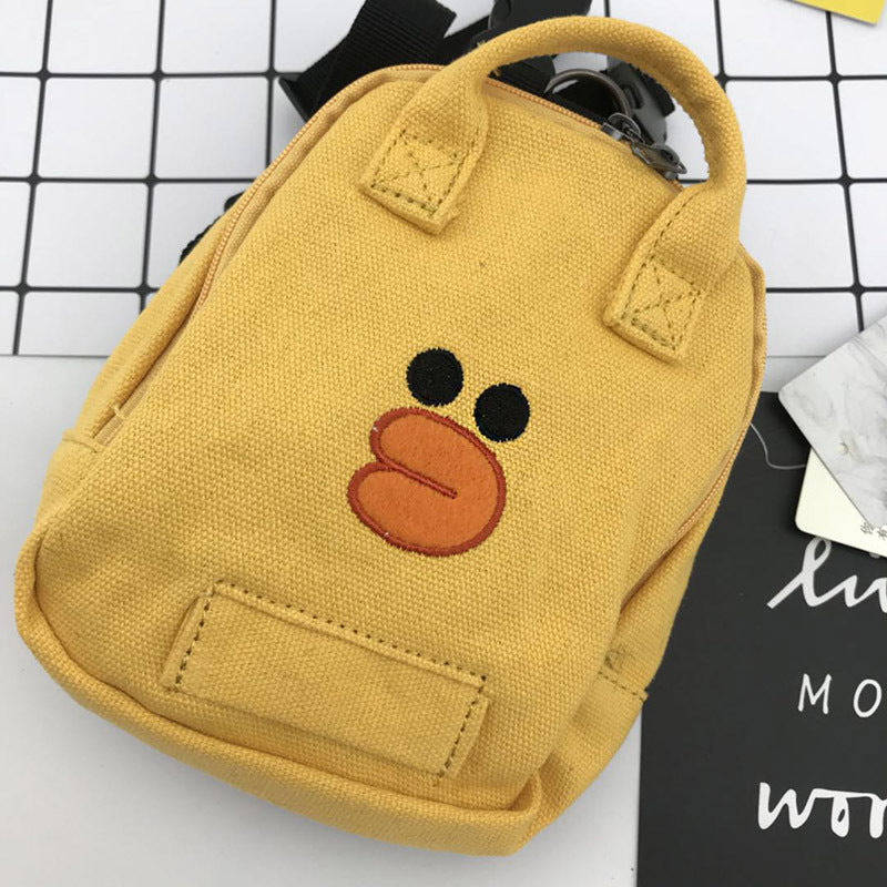 KFX-2181437 Pet Backpack in Duckling Design - Cotton Canvas Schoolbag for Dogs, Available in Large and Small Sizes