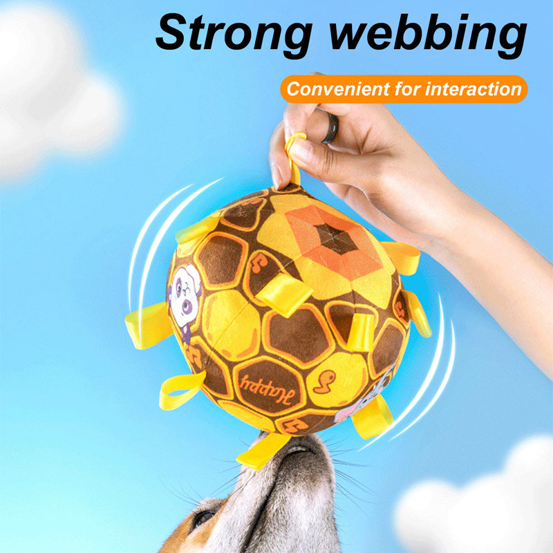KFX-2182461 Durable Interactive Dog Toy with Plush Handle and Bells for Aggressive Chewers, 15cm