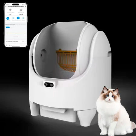 KFX-218259 Automatic Self-Cleaning Cat Litter Box with Odor Control, Large Capacity, Comfortable Design, Eco-Friendly Plastic Material.