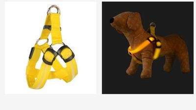 KFX-2184253 LED Light-Up Chest Harness and Leash for Medium to Large Dogs - Multiple Colors Available