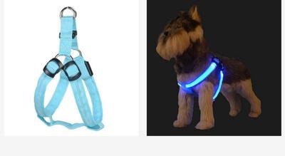 KFX-2184253 LED Light-Up Chest Harness and Leash for Medium to Large Dogs - Multiple Colors Available