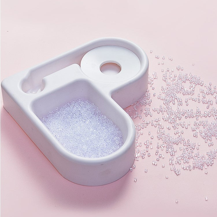 KFX-2185149 Heart-Shaped Double Pet Bowl with Automatic Water Refilling System, 500ml Capacity, PP Material, 22x22x20.8cm