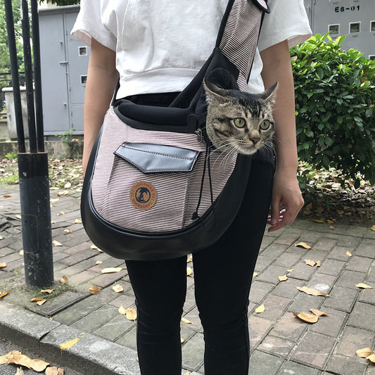 KFX-2187197 Fashionable Cotton Pet Travel Bag with Breathable Design - 28x36x13 CM