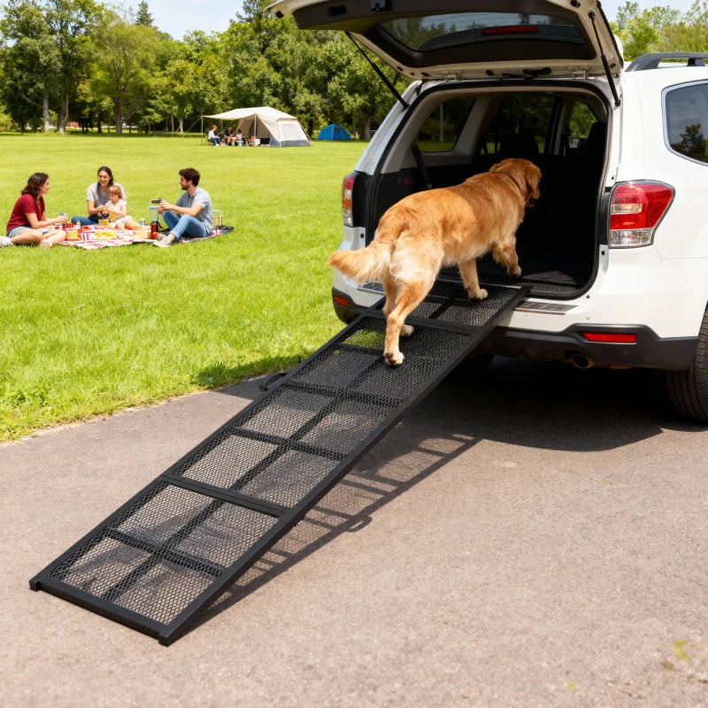 KFX-2188221 Extra Long Folding Dog Ramp with Non-Slip Surface for Easy SUV and Vehicle Access